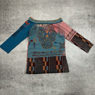 Save The Queen Y2K Top 3/4 Sleeve Multicolor Women s Size XL