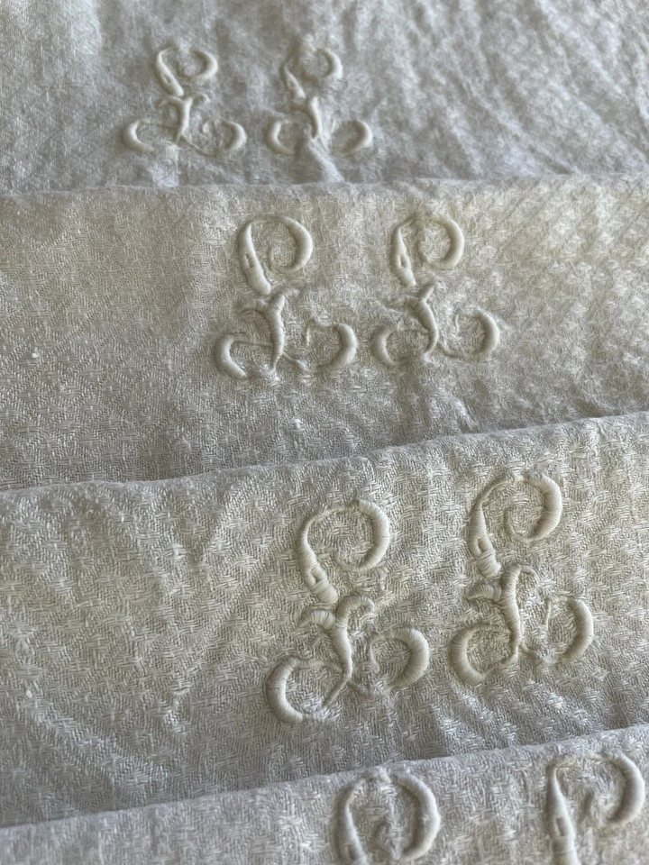 Serviettes de table anciennes Monogramme LL/ Linge Ancien Old  napkins/7449V6 - Photo 3/4