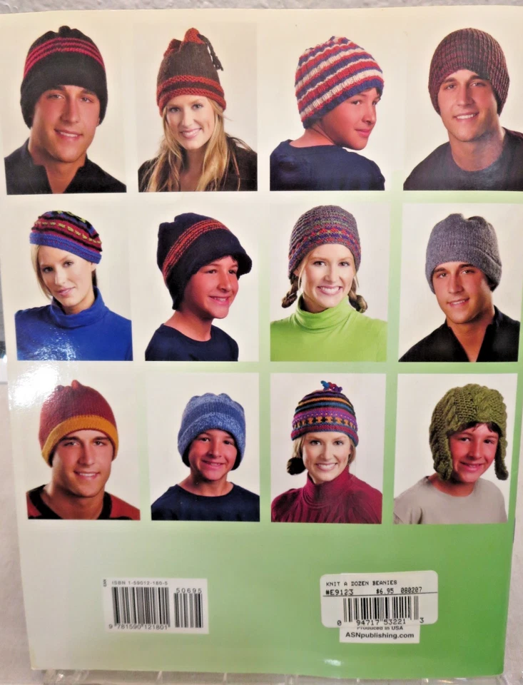 KNIT A DOZEN BEANIES Warm HATS American School of Needlework Booklet #1425 - Image 2 of 2