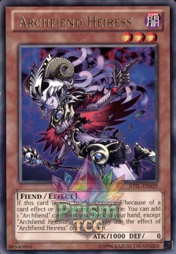 Archfiend Heiress rare JOTL-EN029 Yugioh
