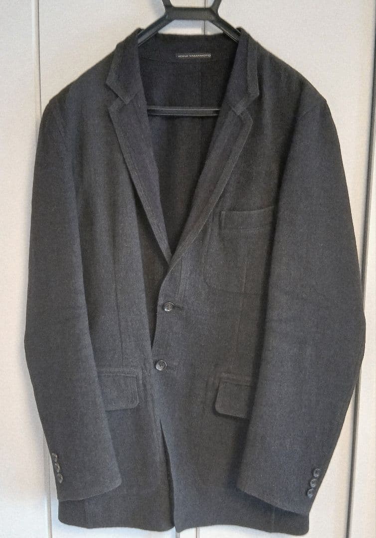 Yohji Yamamoto Dark Gray Tailored Wool Jacket XL Front Pockets Used