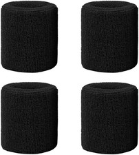 4 Pack 3 Inch Wrist Sweatbands Tennis Wrist Bands Absorbent Sweat Band for Men a