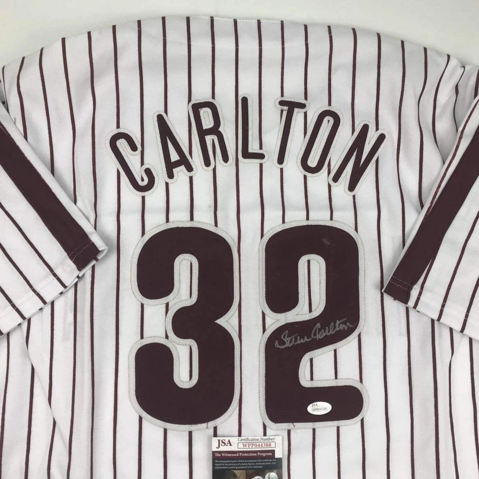 Autographed/Signed Steve Carlton Philadelphia Pinstripe Baseball Jersey JSA COA - Image 2 of 4