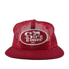 Vintage K-Products Sire Power Hat Red Trucker Mesh Snapback Mens Cap USA Made