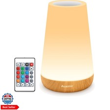 Rechargeable LED Night Light, Touch Remote Control Bedside Lamp with 13 Col...