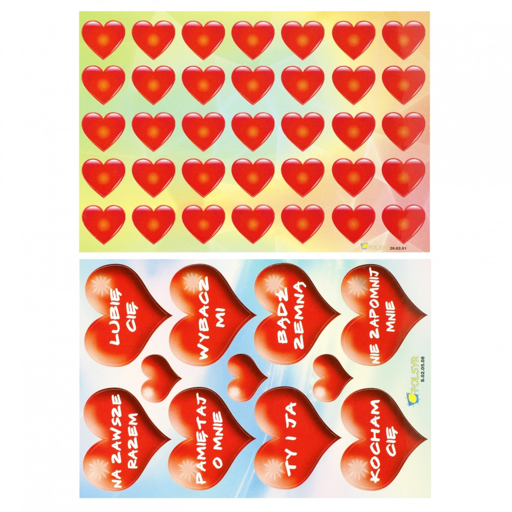 5902022130237 Наклей-ка Серка, 110х160 см, 25 шт. Валентинки ПОЛЬСКИЕ, 130237 польских