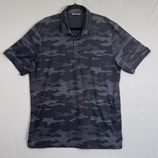 Travis Mathew Men's 2XL Black Gray Camo Golf Polo Shirt Pima Blend Performance