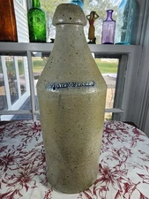 A+ Antique Primitive Salt Glazed Stoneware "JOHN FIELLS" Bottle Bar Crock