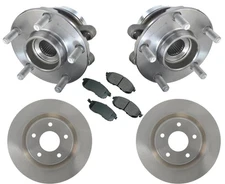 Front Wheel Bearings Brake Rotors & Ceramic Brake Pads For 07-13 Altima 2.5L
