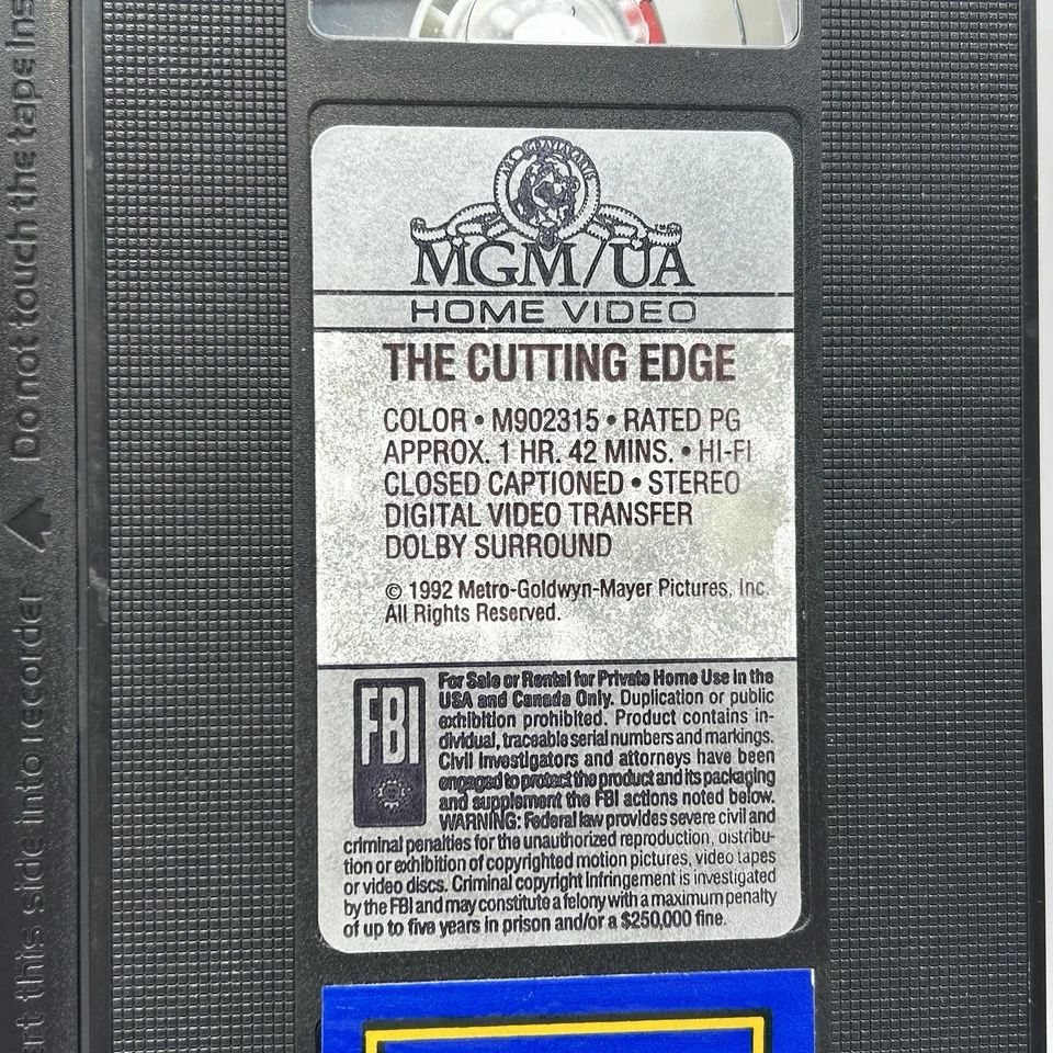 The Cutting Edge VHS 1992 Video Tape Vintage 90s Hockey Romance Movie Rare - Image 4 of 4