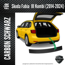 Ladekantenschutz Lackschutzfolie  für Skoda Fabia 3 Kombi | 3D Carbon Schwarz
