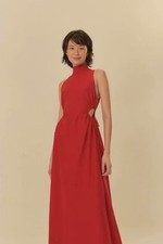 Farm Rio Midi Summer Dress Red Size M 10/12/14 UK With Tags