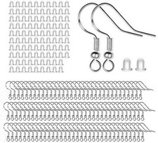 100 PCS / 50 Pairs 925 Sterling Silver Earring Hooks, Hook Ear Wires with 100 PC