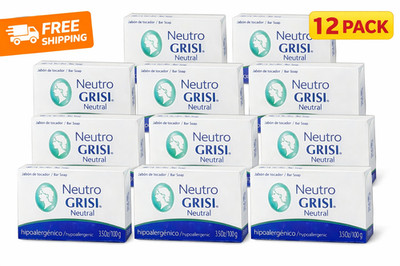 12 Pack Neutral Soap, Jabon Neutro, Grisi 3.5 Oz. X 12 Units