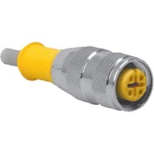 1pc TURCK RK 4T-5-RS 4T Cordset, M12 Male to M12 Female, Gray, 4 cond., 5 m
