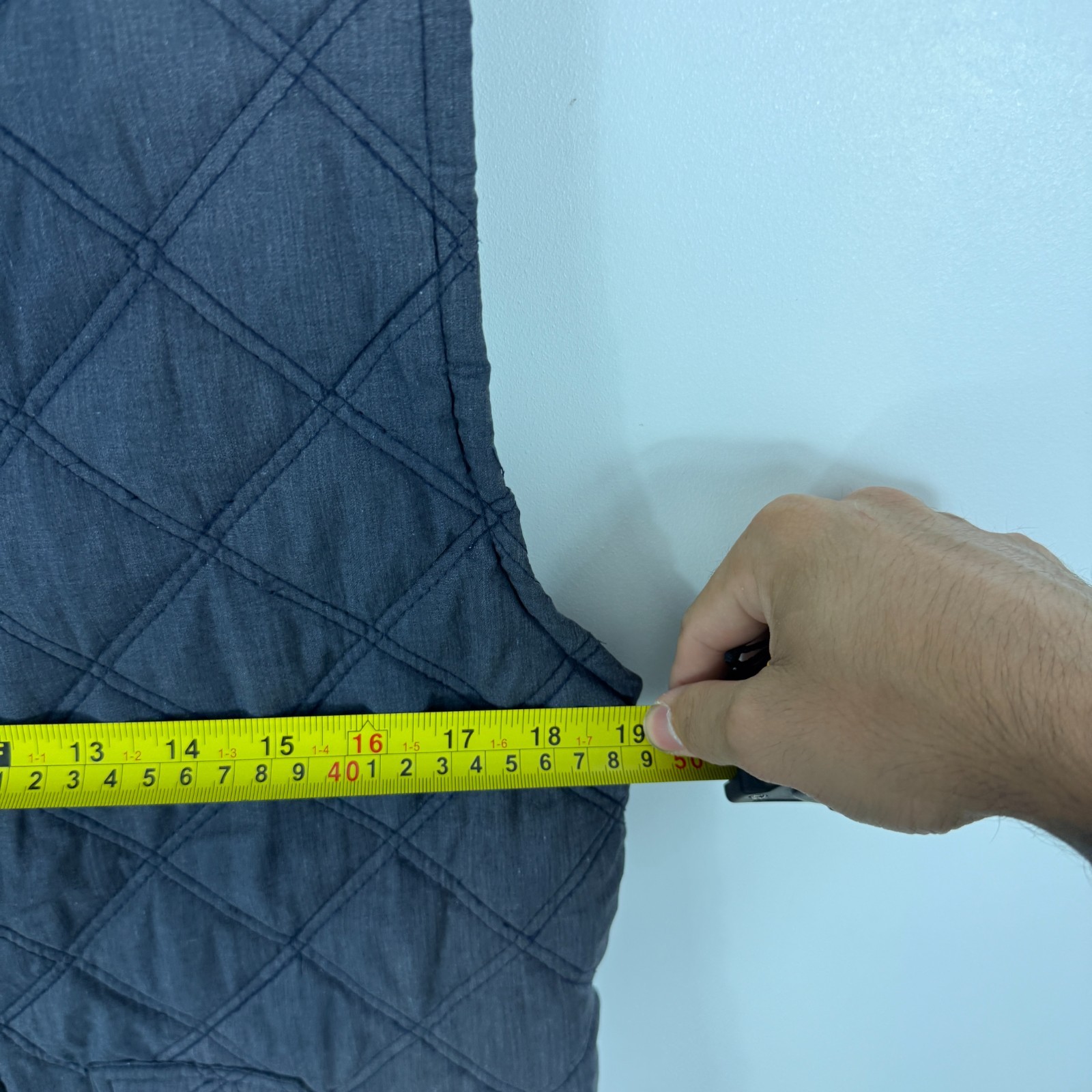 Women's VTG Steeds 90's Faded Grey Navy Diamond Quilted Equestrian Small Gilet image 9