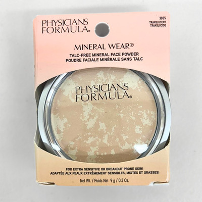 Physicians Formula Mineral Wear Pressed Powder, Translucent, 0.3 oz, New in Box