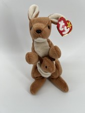 TY Beanie Baby POUCH The Kangaroo 7 inch Stuffed Animal Toy