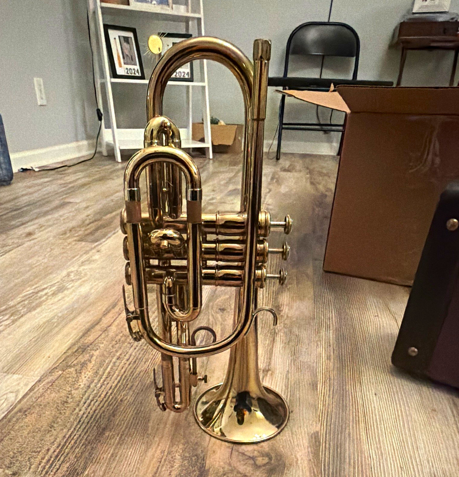 Olds Bb Cornet 3 Piston Valves High Polish Lacquer Brass w/ Case
