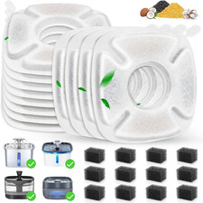 24 Pack Cat Water Fountain Replacement Filters, 12 Pcs Cats Fountain Filters & 1