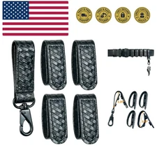 Duty Belt Keeper with Double SnapsSet of 4 +1 Keeper with Strong Metal Key Cl...