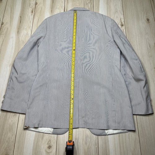 VTG Brooks Brothers Unlined Textured Cotton 3/2 Roll Sport Coat Mens Sz 39R Blue - Picture 16 of 22