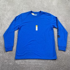 Carhartt Loose Fit Crew Neck Work T-Shirt Long Sleeves Men's Size S Royal Blue