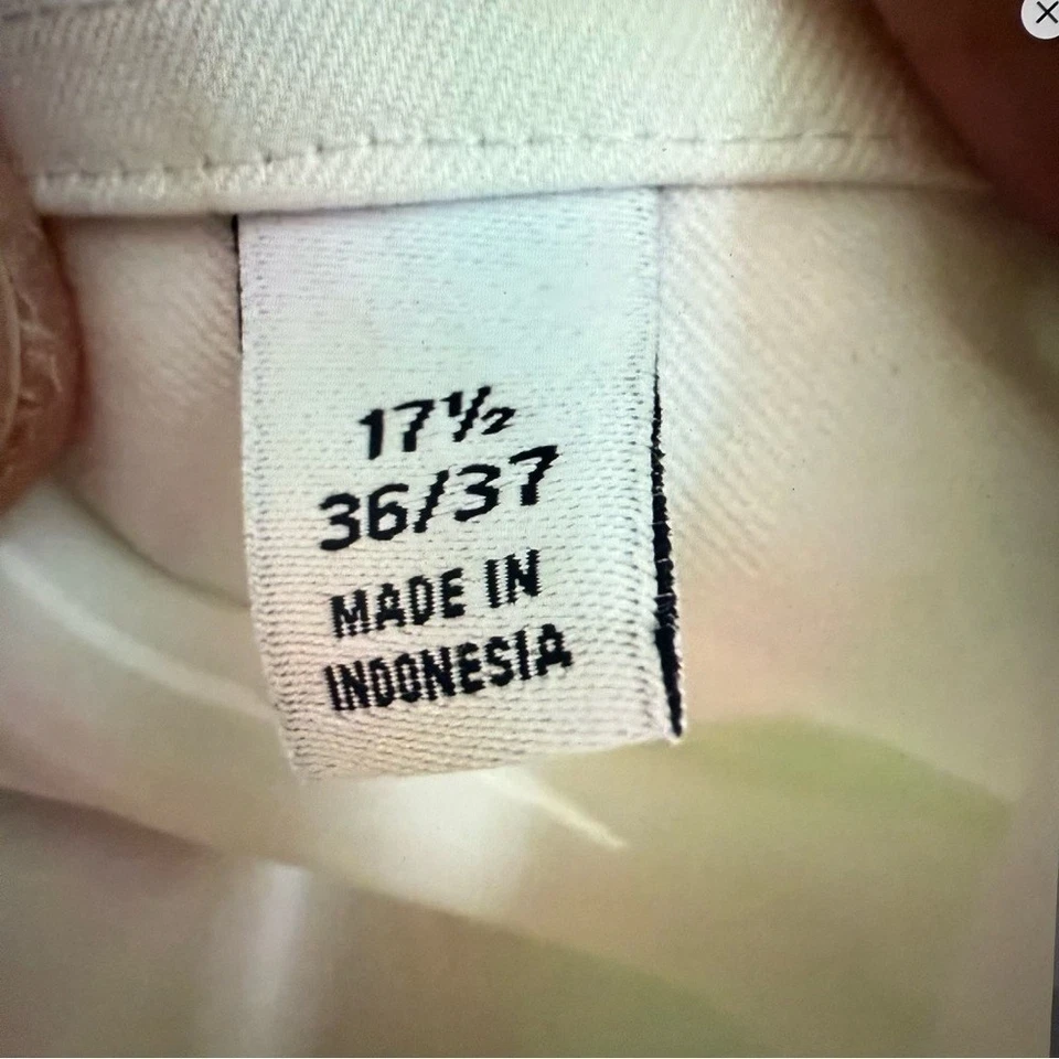 Camisa de vestir blanca para hombre Calvin Klein puños franceses cuello formal 17,5 grande y alto Foto 4 de 4