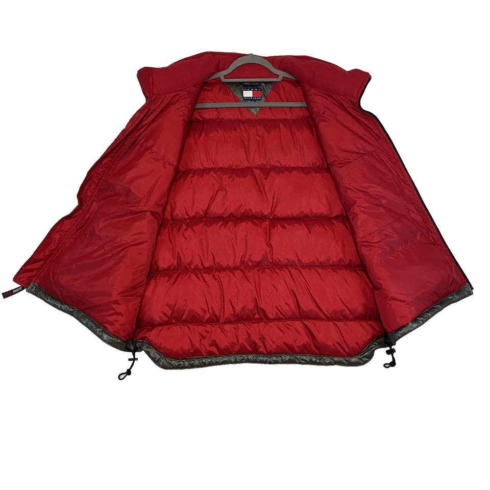 90s Tommy Hilfiger Puffer Vest Outdoor Series 2 Mens XXL Silver Hip Hop Urban - Image 2 of 4