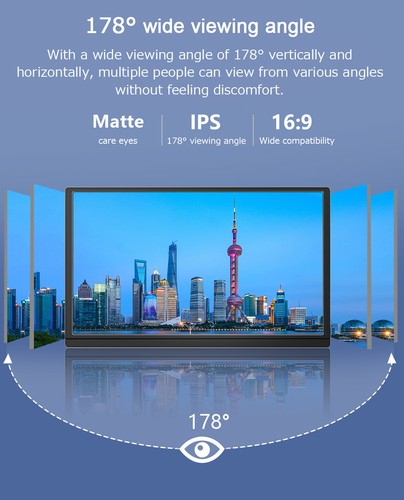 UPERFECT 15,6" Ekran PC Przenośny monitor Przenośny monitor 1920 * 1080 FHD - Zdjęcie 5 z 12