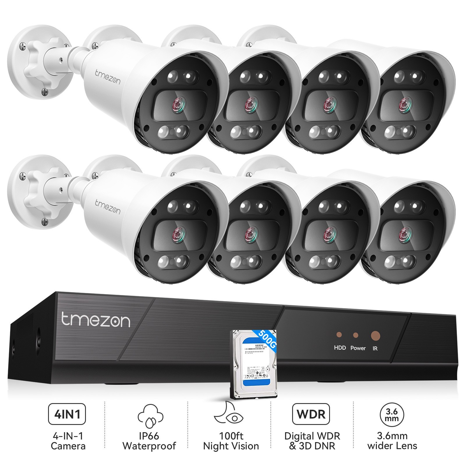 Outdoor 100ft Night Vision For Home Cctv