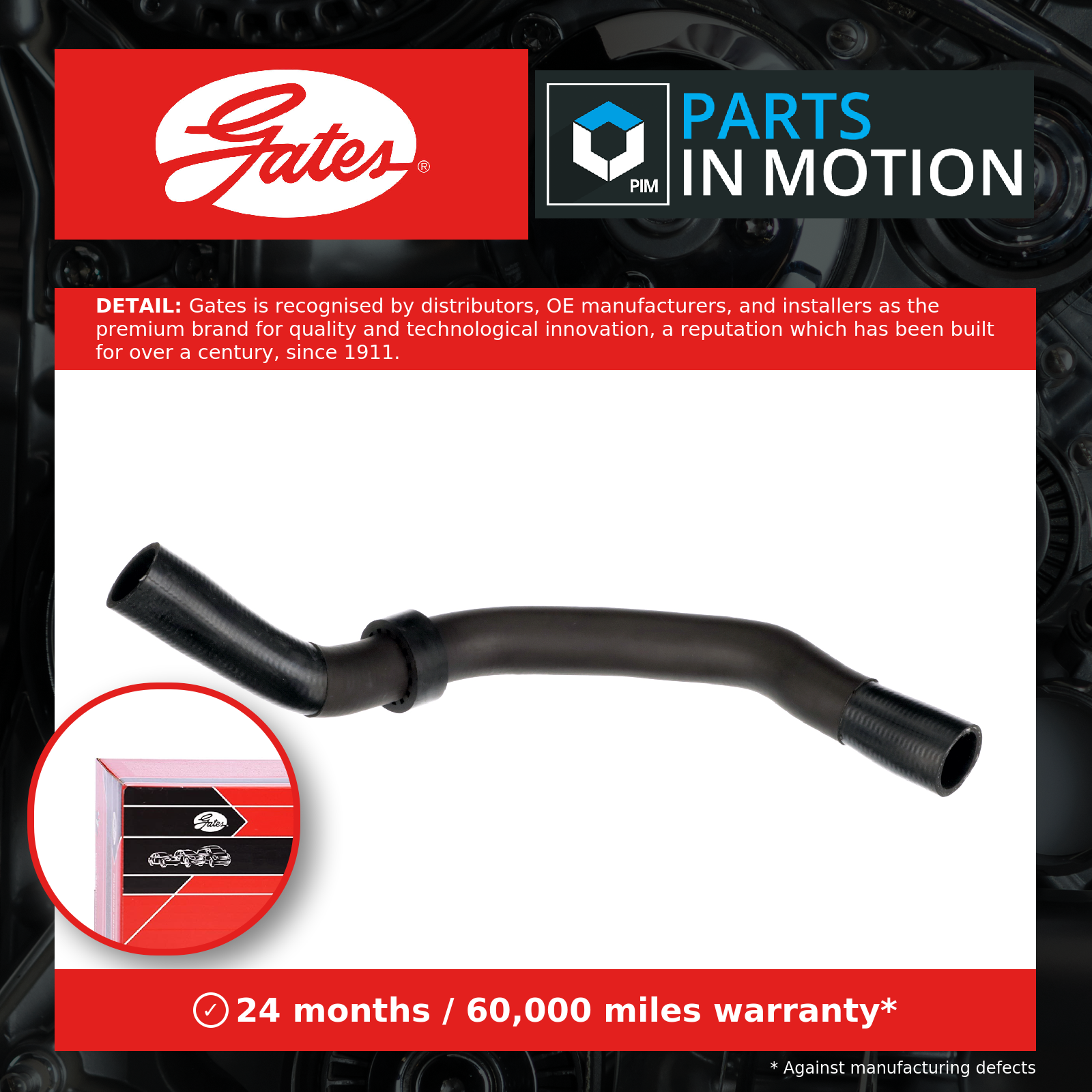Gates Radiator Hose Upper 05-4822 Coolant 3C0122101CA 427554822 OE Quality Part - Image 4