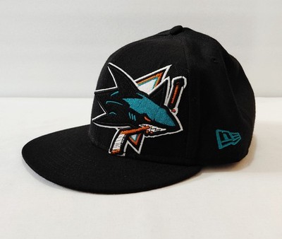 San Jose Sharks Hat Mens 7 3/8 Black New Era 59Fifty Fitted