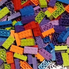 LEGO Bricks 2x4 - Part No. 3001 - 50 Pieces - assorted colours -friends- city