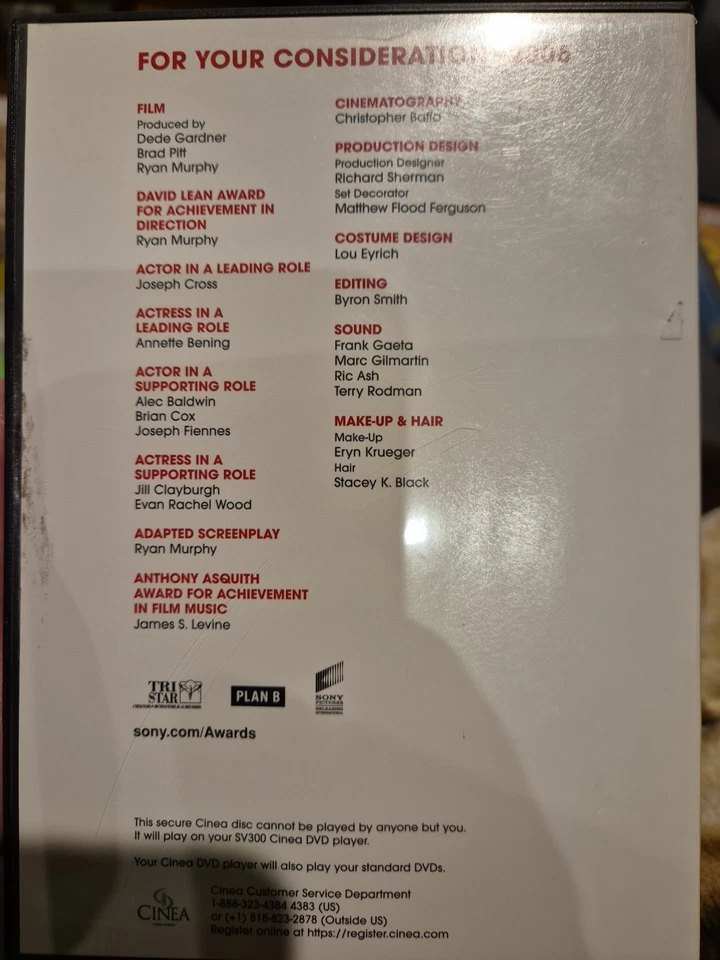 RUNNING WITH SCISSORS DVD OSCAR GLOBES FOR YOUR CONSIDERATION 2006 SCREENER FILM - Image 2 of 3