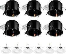 6 Pack 6 Inch Remodel Recessed Housing, Air Tight Can Lights for Ceiling