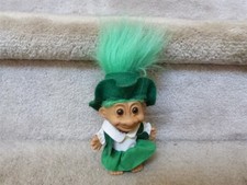 VINTAGE Russ Troll Irish Leprechaun St. Patrick's Woman Troll Doll 5.25"