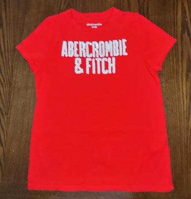 Abercrombie Kids Boys Red Logo Sequin Crewneck Short Sleeve T-Shirt 11/12