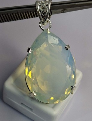 Weißer Welo Opal Lab Created 82,80 ct Anhänger Birnenschliff lose Edelstein SP1105