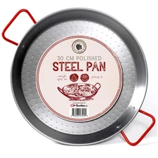 12 inch Carbon Steel Paella Pan, 30cm Polished Steel Large Skillet From Spain...
