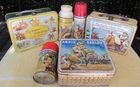 VTG 1950's Roy Rogers Evans Oakley Hickok Metal 3 Lunch box LOT thermos Old West