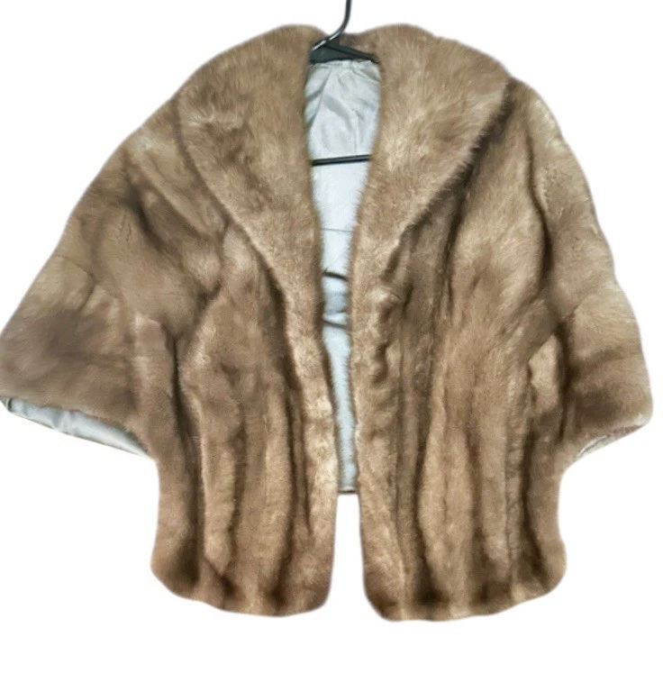 De colección Visón PIEL Estola Mediados de Siglo Envolvente Chal Capelet Lujo Otoño Haze Pequeño Foto 3 de 4