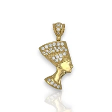 Egyptian "Nefertiti" Pendant - 14K Yellow Gold