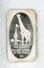 1974 ~ THE GIRAFFE ~ TALLEST ANIMAL IN THE WORLD ~ 1oz .999 SILVER BAR