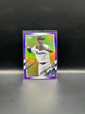 JAZZ CHISHOLM JR. 2021 TOPPS CHROME UPDATE PURPLE ROOKIE DEBUT RC Q2425