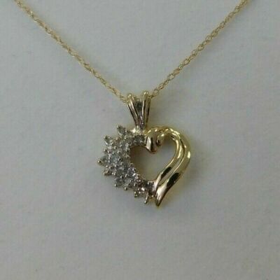 0.50 Ctw Round Lab Created Diamond Heart Pendant 14K Yellow Gold Plated Necklace