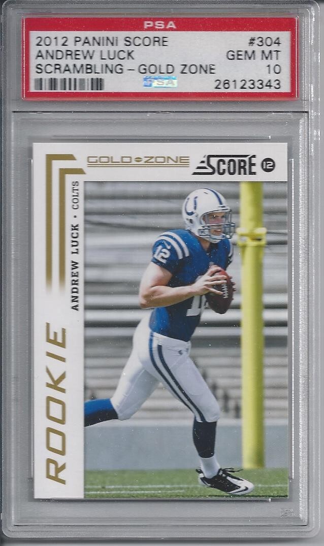 Andrew Luck Panini Score #304 Scrambling-Gold Zone