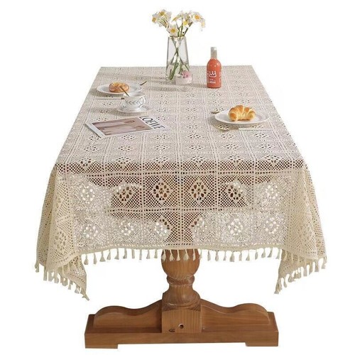 Vintage Cotton Crochet Lace Tablecloth Dining Table Cover Wedding Party Decor - Picture 45 of 56