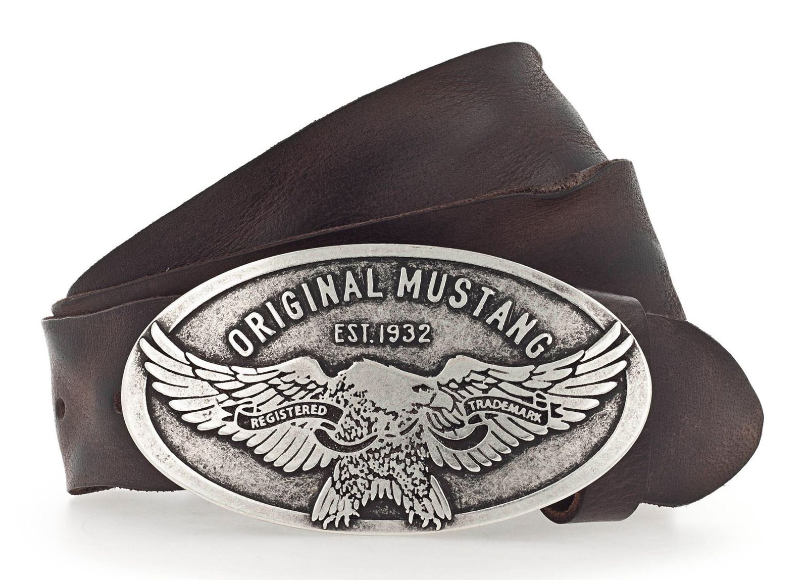 MUSTANG Classic Leather Belt W95 Dark Brown