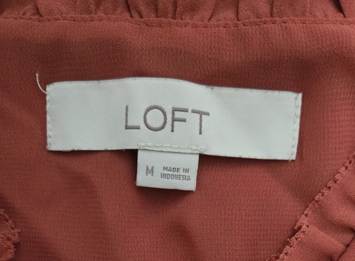 NWOT Ann Taylor LOFT: Polyester Spaghetti Strap Tank Top Red Size Medium - Picture 3 of 6